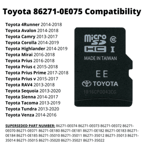 TOYOTA 2023 Navigation Micro SD Card GPS MAP Update 86271-0E075 - Navicards.com